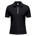 Herren Kurzarm Poloshirt mit Reißverschluss und strukturiertem Design R&B