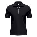 Herren Kurzarm Poloshirt mit Reißverschluss und strukturiertem Design R&B