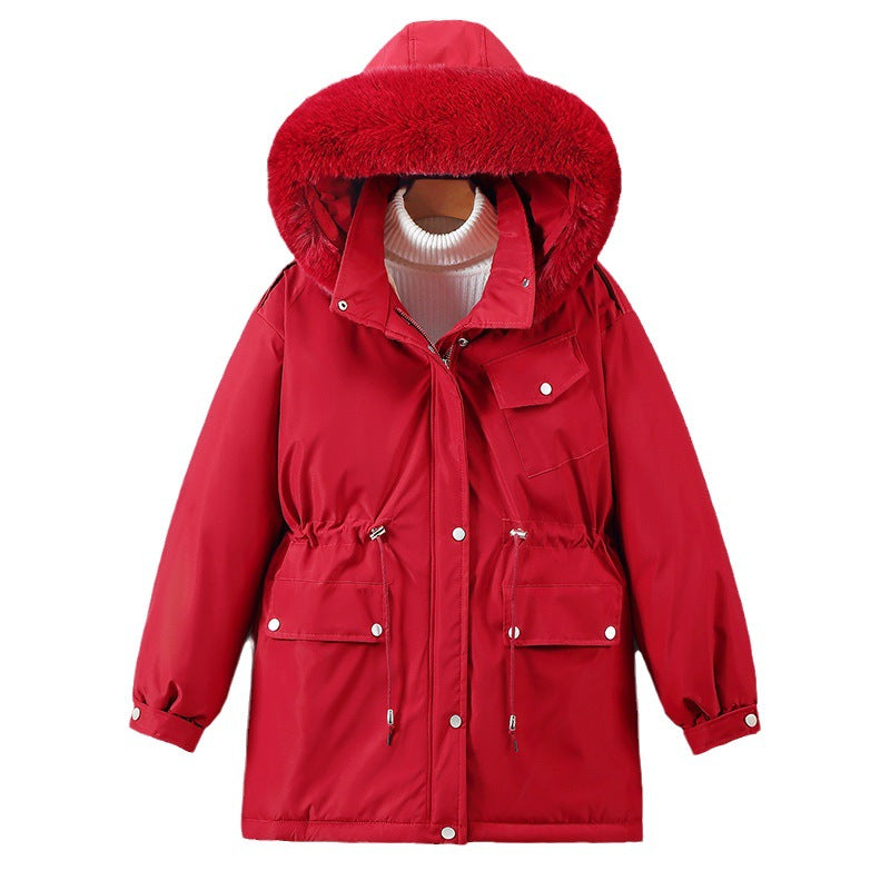 Damen Isolierte Winterjacke mit abnehmbarem Kunstpelzkragen und großzügigen Taschen R&B
