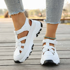 Damen Sportliche Sneaker-Sandalen mit elastischen Riemen und rutschfester Sohle R&B