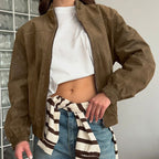 Damen lässige Wildlederjacke im oversized Schnitt R&B