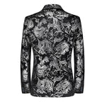 Herren nan ornamentaler Smokingblazer mit Schalkragen, Slim-Fit und edlem Paisley-Druck R&B