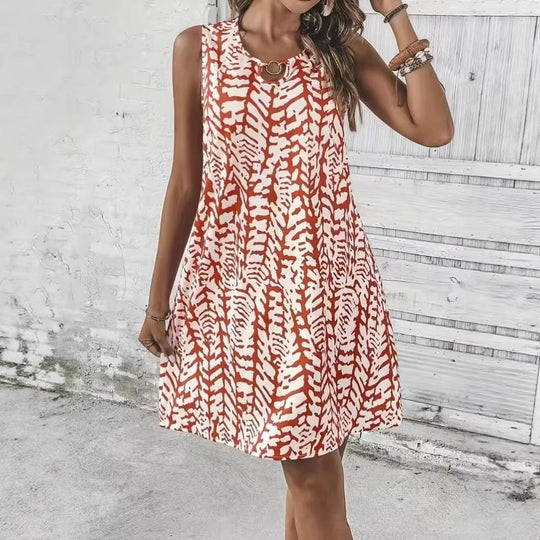 Damen Verspieltes Sommerkleid mit romantischem Schnitt und Schlüssel-Ausschnitt R&B