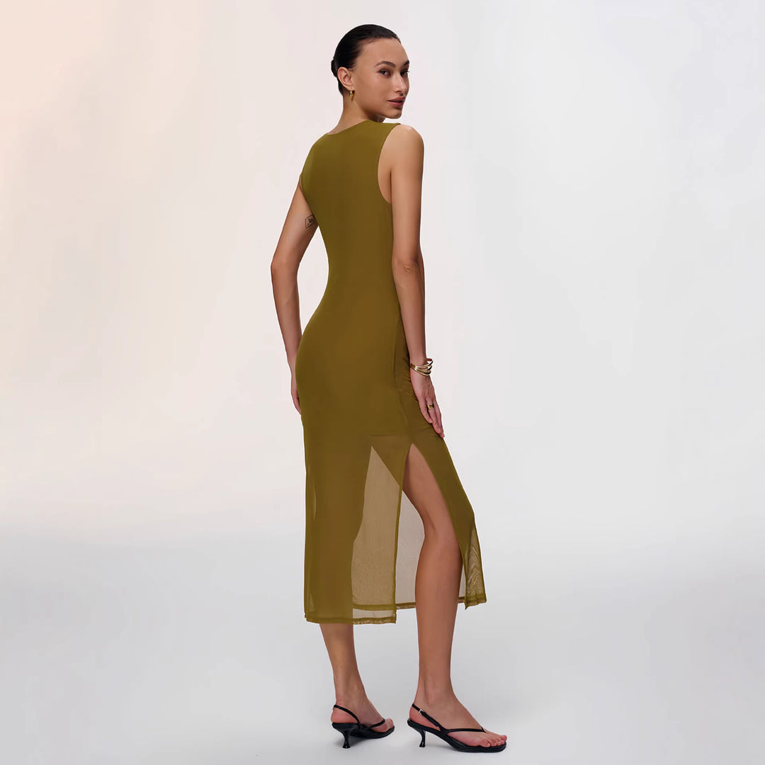 Damen Elegantes Wickelkleid mit figurbetontem Design und verführerischen Raffungselementen R&B
