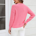 R&B | Schlichter Einfarbiger Strickpullover Mit Rundhals