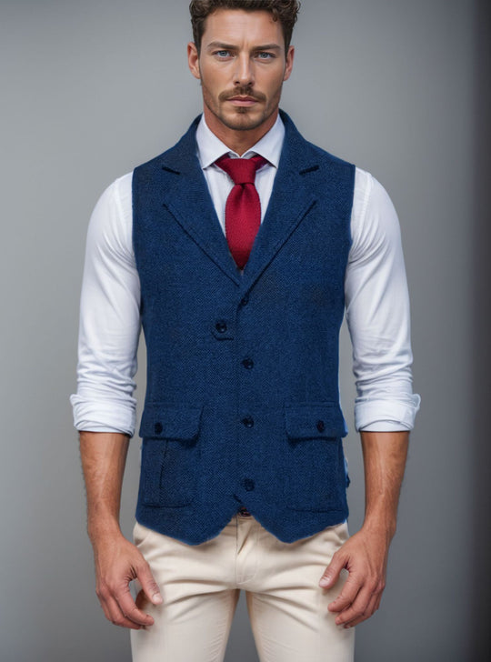 Herren Weste im klassischen Herringbone-Design R&B