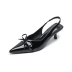 Damen Slingback-Pumps mit modischem Schleifendesign und elegantem Lackfinish
