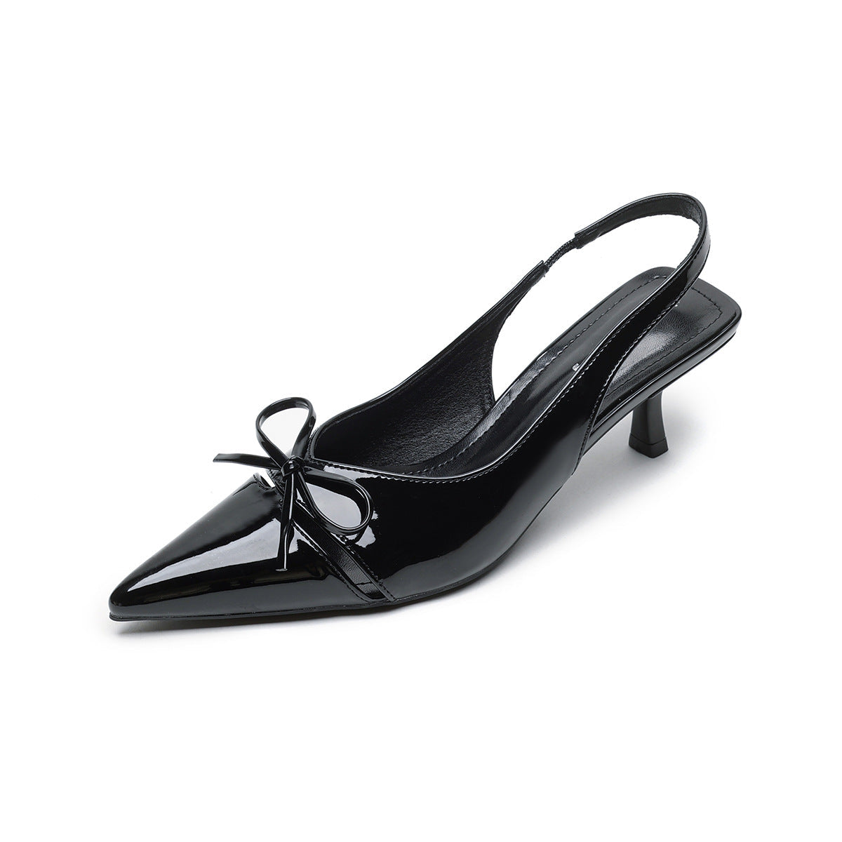 Damen Slingback-Pumps mit modischem Schleifendesign und elegantem Lackfinish