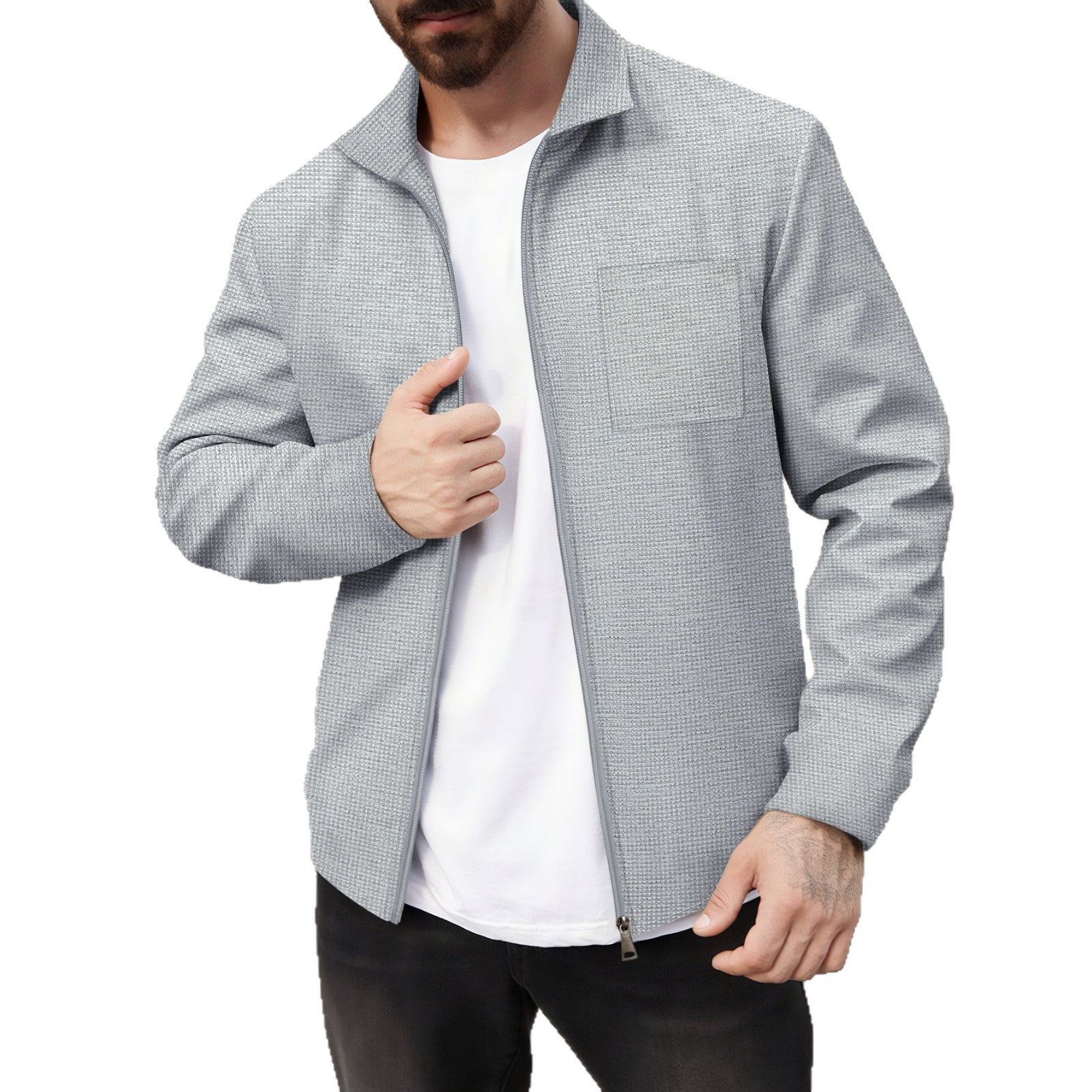 Herren modische Jacke mit strukturiertem Design R&B