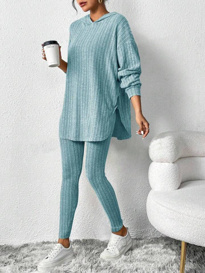 Damen lässiges Lounge-Outfit mit oversized Pullover und Leggings R&B