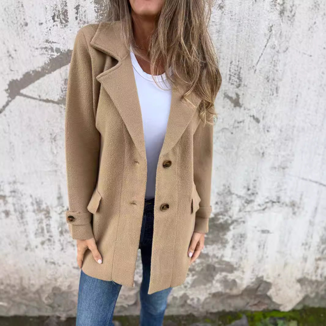 Damen Modische und vielseitige Doppelreiher-Jacke R&B