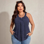 Damen lässiges Trägershirt mit raffinierter Raffung R&B