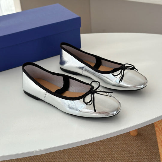 Damen Ballerinas mit Glanz-Finish und elastischem Einschlupf R&B