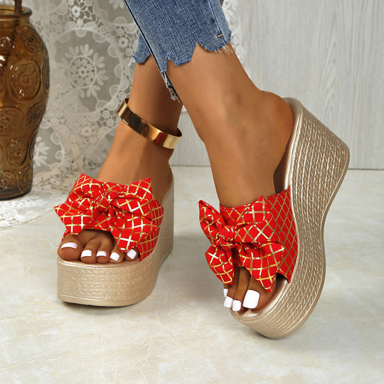 Damen Plattform Sandalen mit Schleifen-Detail R&B