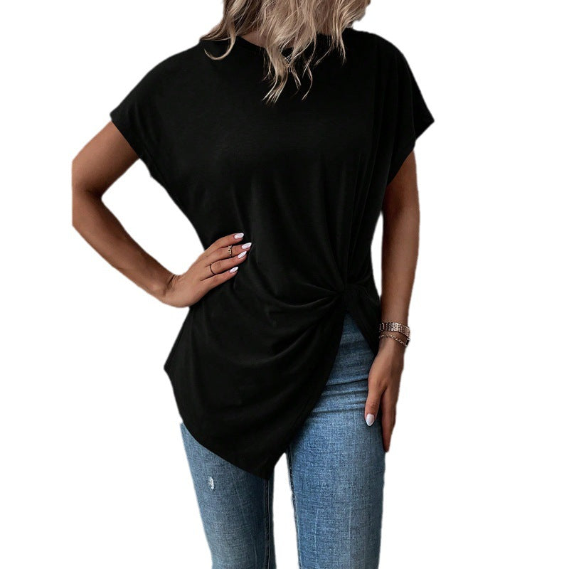 Damen Oversize T-Shirt mit Knoten-Detail R&B