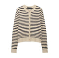 Damen Strickjacke mit feinem Streifenmuster und eleganten Knopfdetails R&B