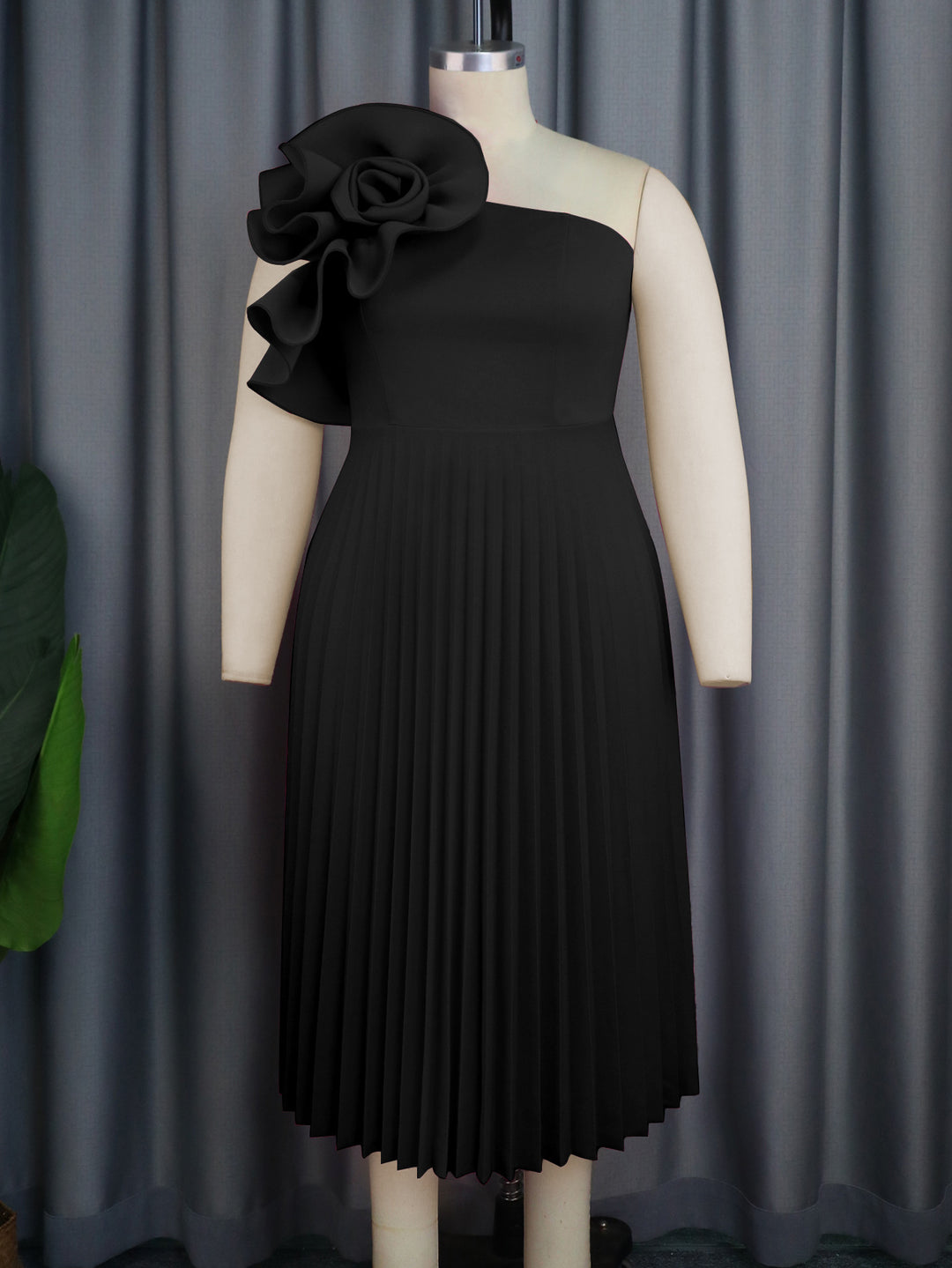 Damen elegantes Cocktailkleid mit voluminöser Blütenapplikation R&B