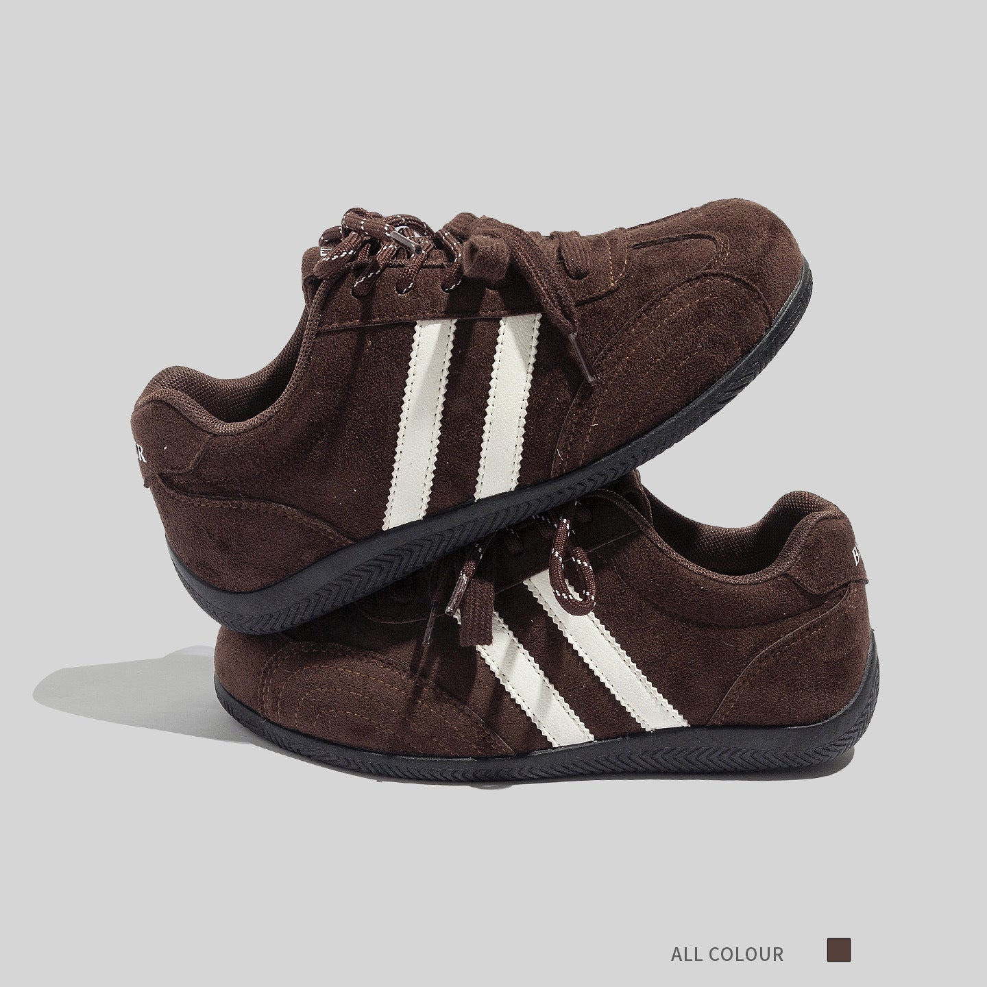 Damen Sportliche Sneaker mit rutschfester Gummisohle und weichem Wildleder-Obermaterial