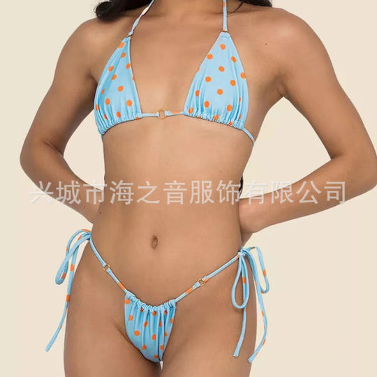 Damen Triangel-Bikini mit verspieltem Punkten-Design R&B