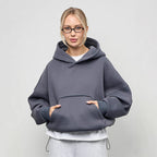 Damen lässiger Oversize-Hoodie mit Kängurutasche und weichem Innenfutter