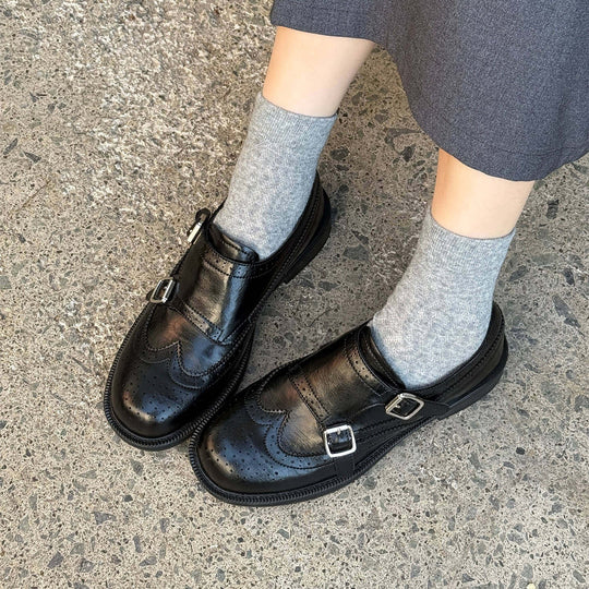 Damen stilvolle Slipper mit modischer Schnallenverzierung R&B