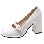 Damen elegante Mary Jane High Heels mit Blockabsatz R&B