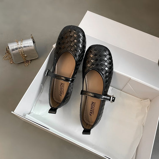 Damen Ballerinas mit stylishem Riemen und glänzender Oberfläche R&B