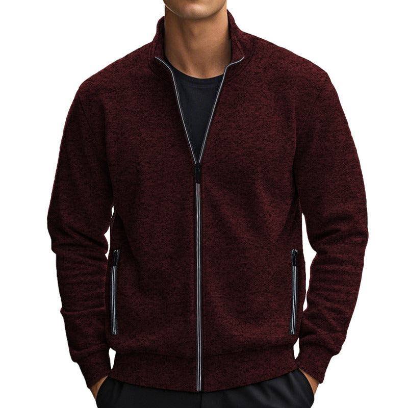 Herren Sweatjacke mit hohem Kragen und praktischen Reißverschlusstaschen R&B