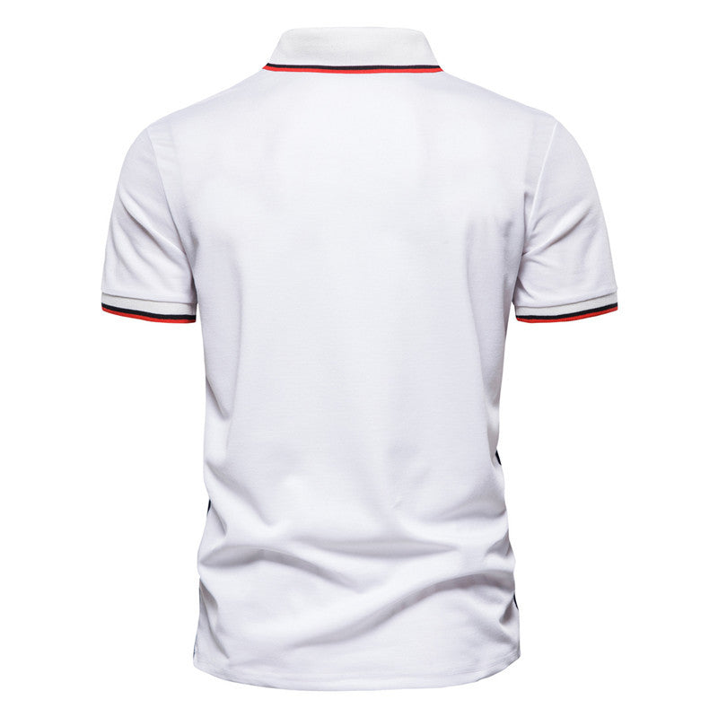 Herren Polohemd mit modischem Farbblock-Design und hochwertiger Baumwollmischung