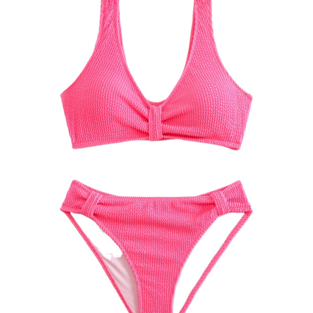 Damen Zweiteiliger Bikini mit verspieltem Wellenmuster R&B