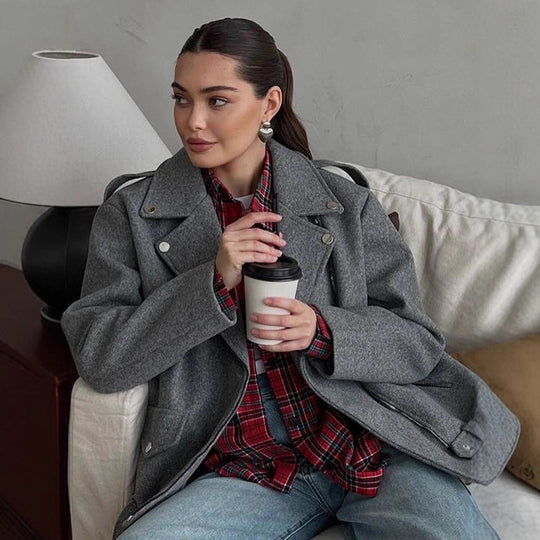 Damen Modische Oversized Jacke R&B