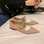 Damen elegante Pumps mit dekorativem Strassriemen