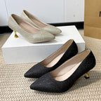Damen Elegante Pumps mit funkelndem Akzent und geschwungenem Absatz R&B