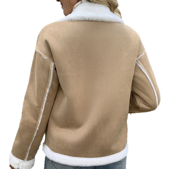 Damen Übergangsjacke mit gefüttertem Kragen und seitlichen Taschen R&B