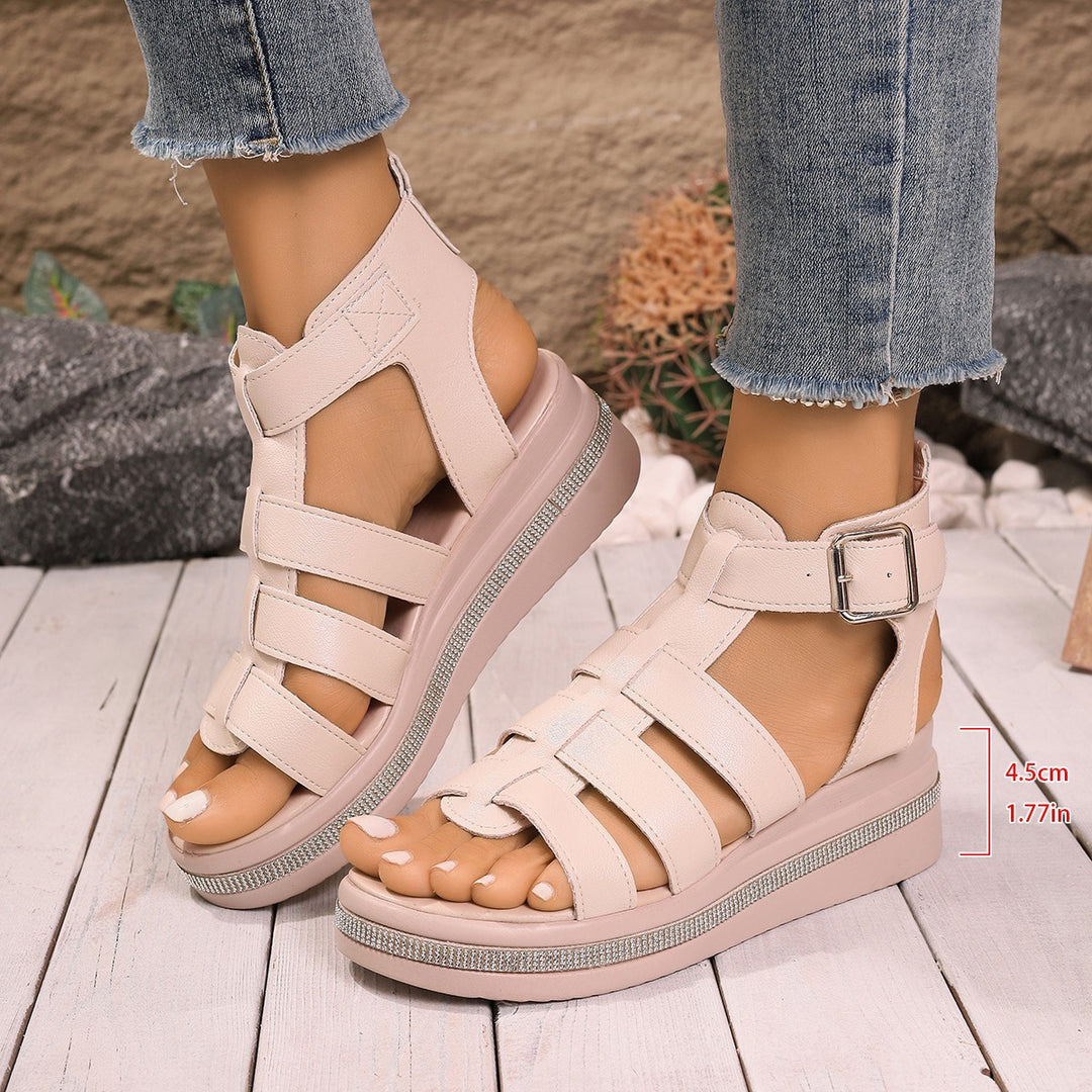 Damen Komfortable Riemchen-Sandalen mit trendigem Blockabsatz R&B