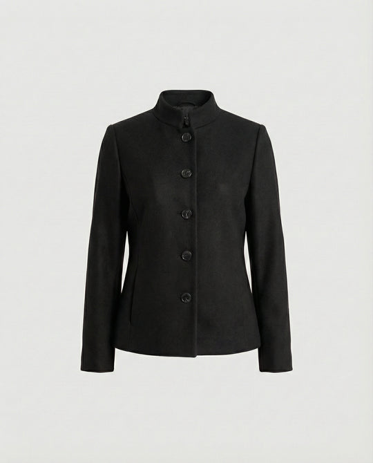 Eleganter Roter New Chinese Style Blazer mit Stehkragen und Schulterpolstern