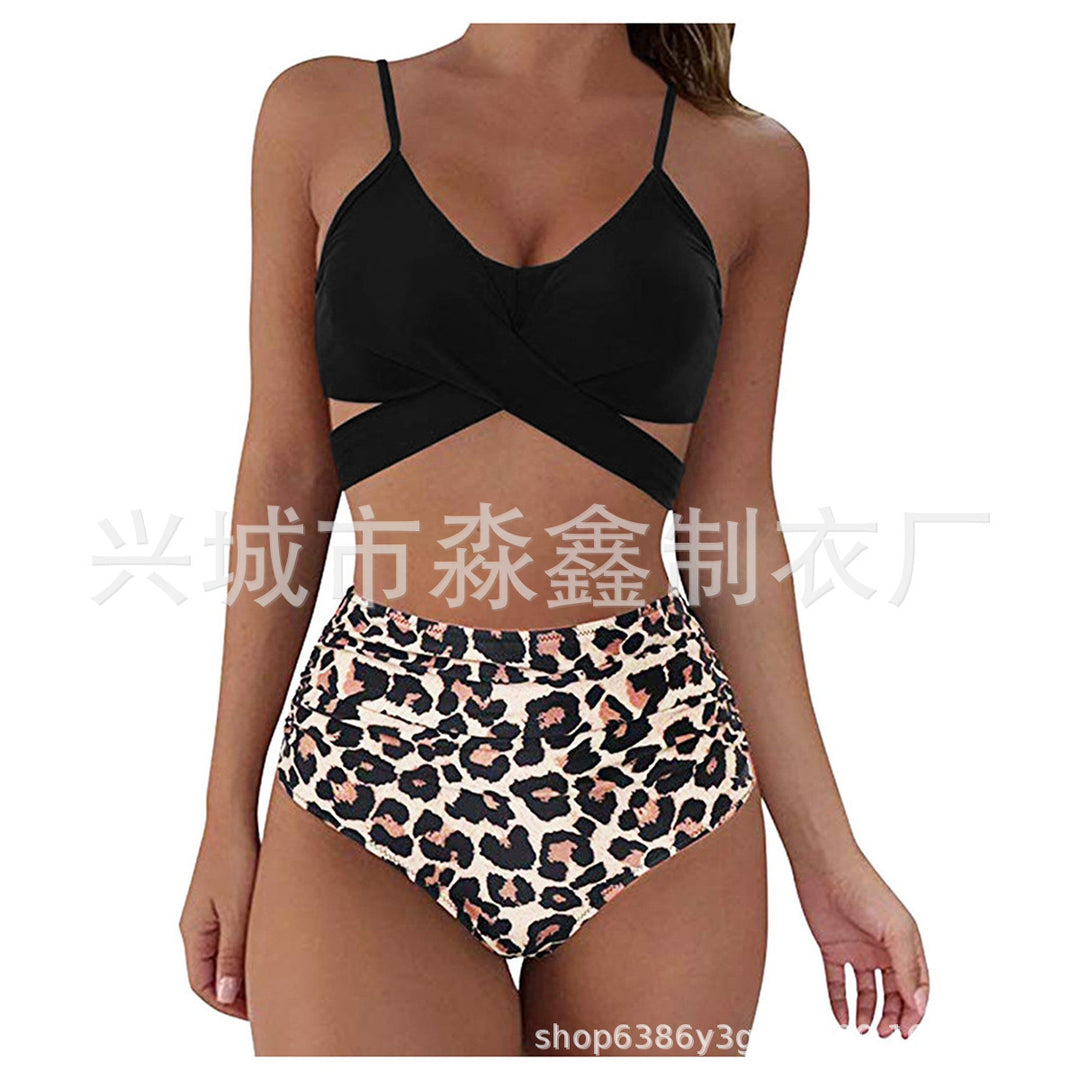 Damen Crop-Top Bikini-Set mit geflochtenem Design R&B