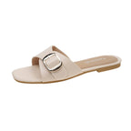 Damen elegante Slide-Sandalen mit modischem Schnallen-Detail R&B