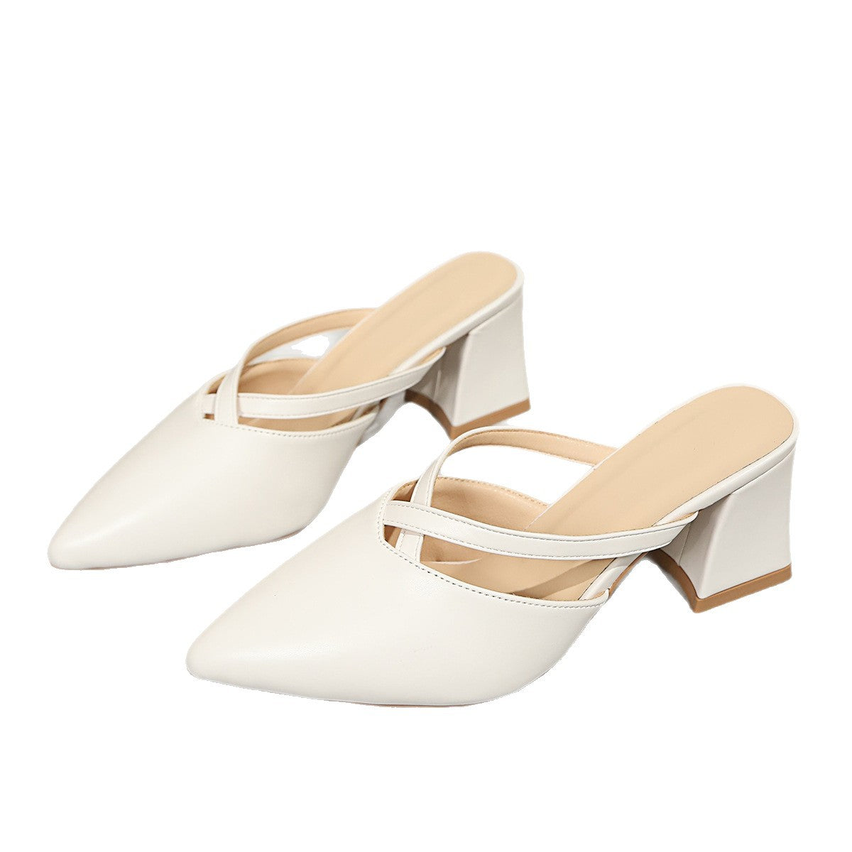 Damen elegante Slingback-Pantoletten mit spitz zulaufendem Design R&B