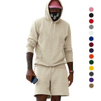 R&B Herren Hoodie-Shorts-Set mit Kängurutasche