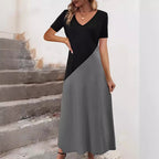 Maxikleid mit Farbblock für Damen R&B