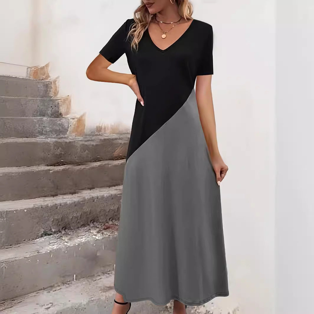 Maxikleid mit Farbblock für Damen R&B