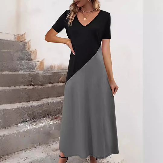 Maxikleid mit Farbblock für Damen R&B