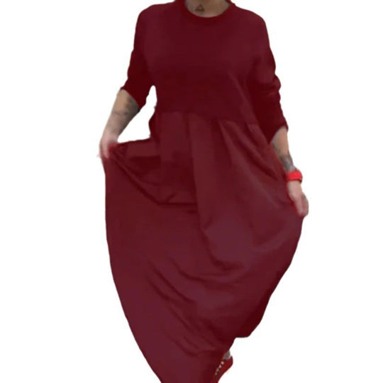 Damen Langarm Kleid mit schwingendem Rockteil und modischer Passform R&B