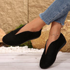 Damen elegante Slipper mit ausgefallenem V-Ausschnitt und bequemer Sohle EB