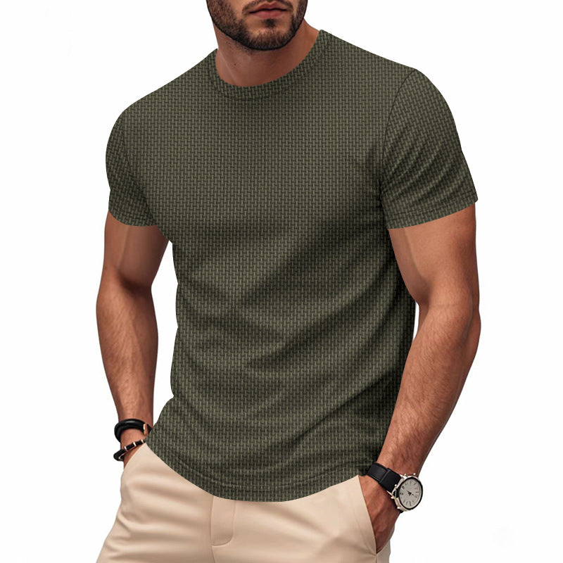 Herren Kurzarm T-Shirt mit strukturiertem Design und atmungsaktiver Baumwolle R&B