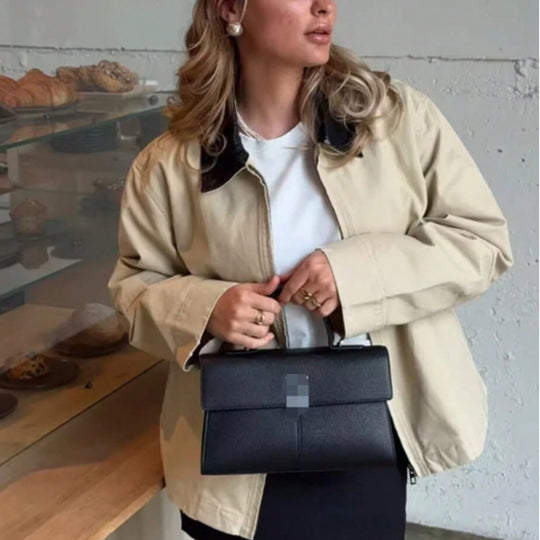 Damen lässige Übergangsjacke mit modernem Stehkragen und praktischen Taschen R&B