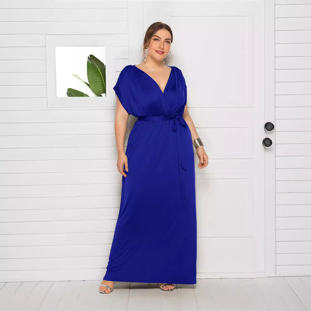 Damen Maxikleid mit raffiniertem Wickeldesign R&B