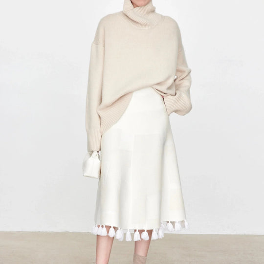 Damen Oversized Rollkragenpullover mit Rippstruktur R&B