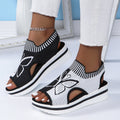 Damen Sportliche Sandalen mit luftigen Einsätzen und dekorativem Schmetterlingsmuster R&B